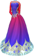 Lila Ombre-Kleid mit Ärmeln