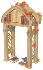 Datei:Buch-Bogen mit orangefarbenen Blumen.png