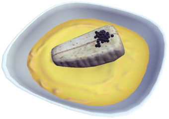 Datei:Pochierter Stör mit Basilikum-Butter.png