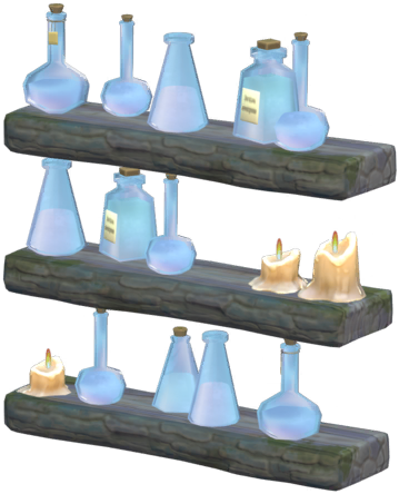 Datei:Silbernes Regal mit verschiedenen Tränken.png