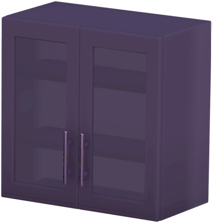 Datei:Schwarzer Hängeschrank aus Glas mit Doppeltüren 2.png