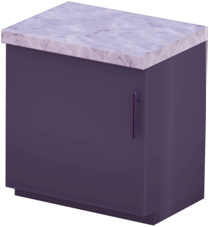 Datei:Schwarze eintürige Küchentheke (rechts), weiße Marmoroberfläche.png