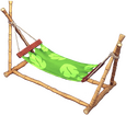 Klassische grüne Hängematte