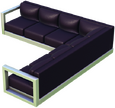 Modernes großes schwarzes L-Sofa