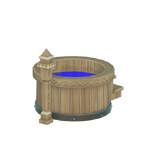 Badewanne aus Birkenholz