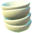 Gestapelte französische Schüsseln