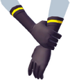 Schwarz-gelbe Gummihandschuhe