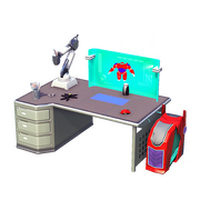 Schreibtisch des roboterhaften Forschers