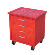 Rote Werkzeugschublade