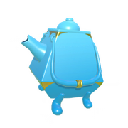 Unvergessliche blaue Teekanne