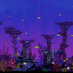 Tapete mit lila Unterwasserlandschaft