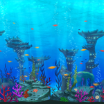 Tapete mit blauer Unterwasserlandschaft