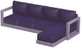 Modernes schwarzes L-Sofa