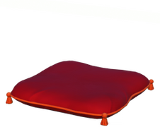 Rotes Kissen mit Quasten