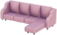 Nobles korallenrosa L-Sofa