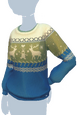 Kuscheliger blau-grüner Pullover