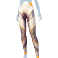 Orangefarbene holografische Leggings