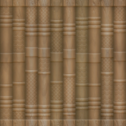 Tapete mit geschnitzten Holzsäulen