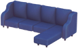 Nobles marineblaues L-Sofa