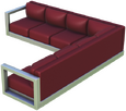 Modernes großes rotes L-Sofa