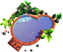 Runder felsiger Pool