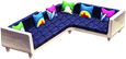 Farbige L-Couch