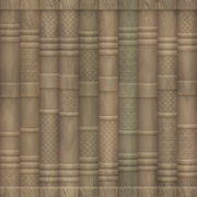 Helle Tapete mit geschnitzten Holzsäulen