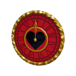 Wanduhr in Rot und Gold