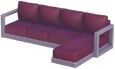 Modernes rotes L-Sofa