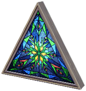 Dreieckiges Buntglasfenster