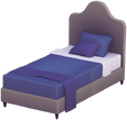Nobles marineblaues Einzelbett