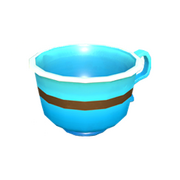 Große blaue Teetasse