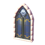 Goldenes Rundbogenfenster