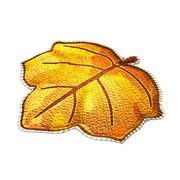 Orangefarbenes Kürbisblatt als Teppich