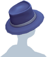 Blauer breitkrempiger Fedora