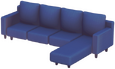 Marineblaues L-Sofa