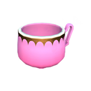 Große rosa Teetasse