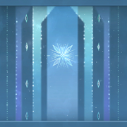 Blaue Eisschloss-Tapete