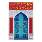 Verzierte blaue Tür