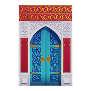 Verzierte blaue Tür